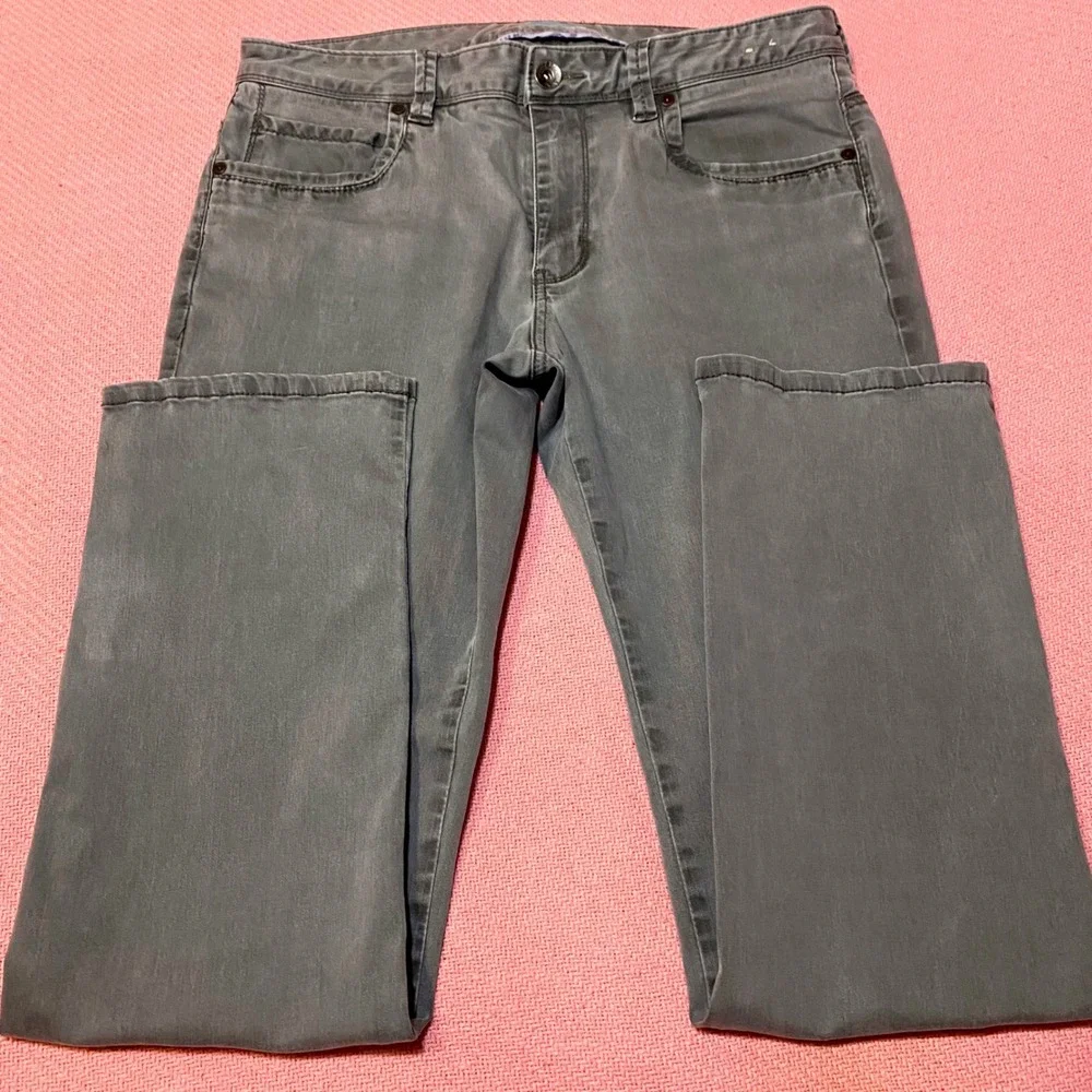 Tommy Bahama Boracay Mens 32x32 Grey Sateen Five Pocket Chino Pants Straight Leg
